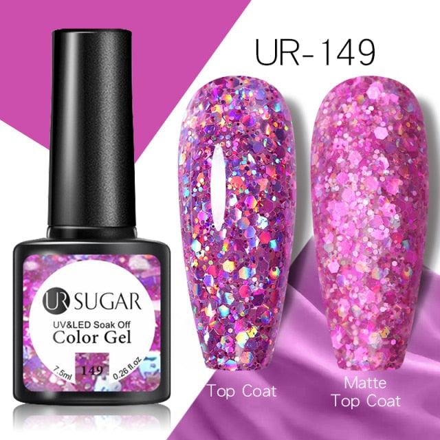 Popular 2022 Modern New Elegant Silver Purple Nail Gel Polish 7.5ml UV Manicuring Elegant Glossy Colororful Stylish Nail Design For Women